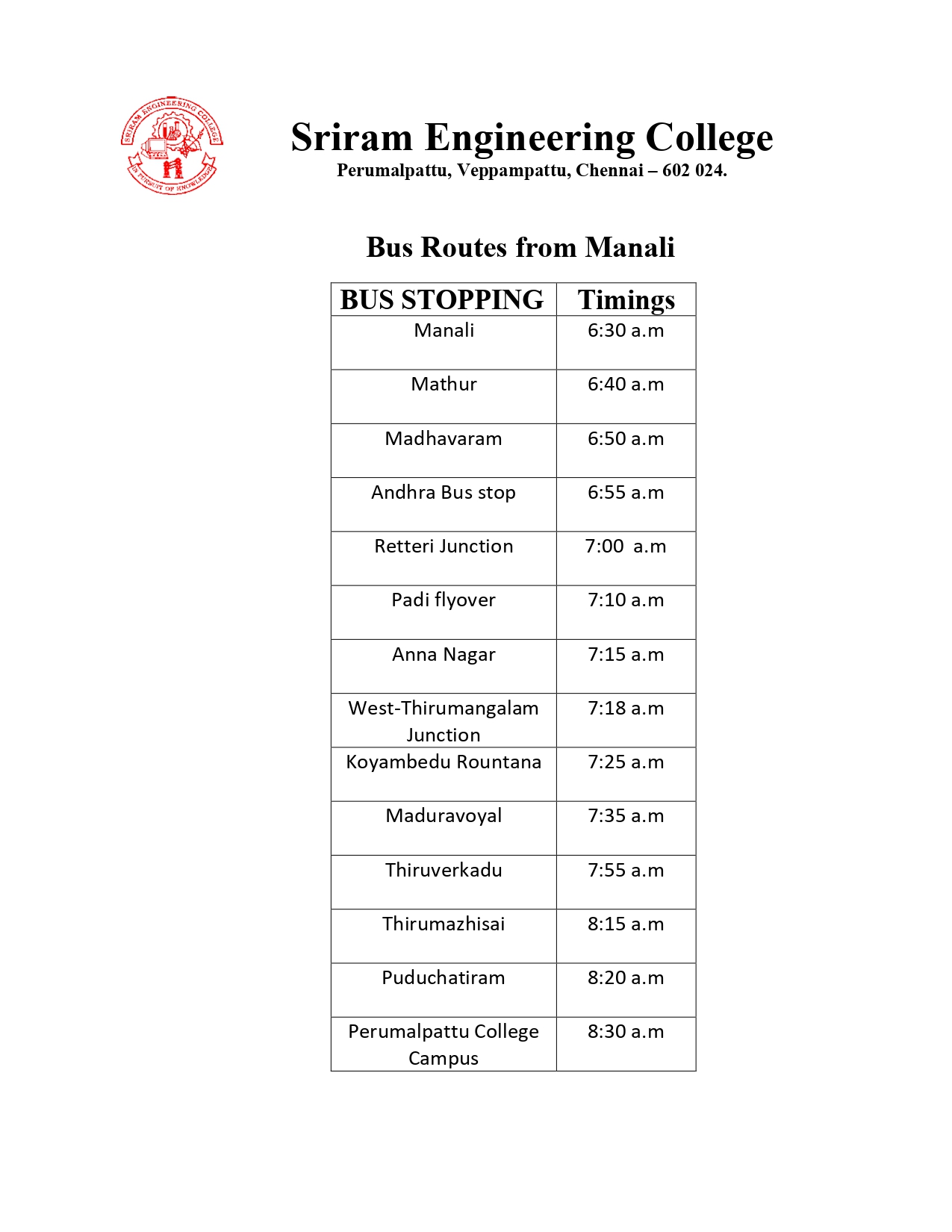 Manali Bus Route
